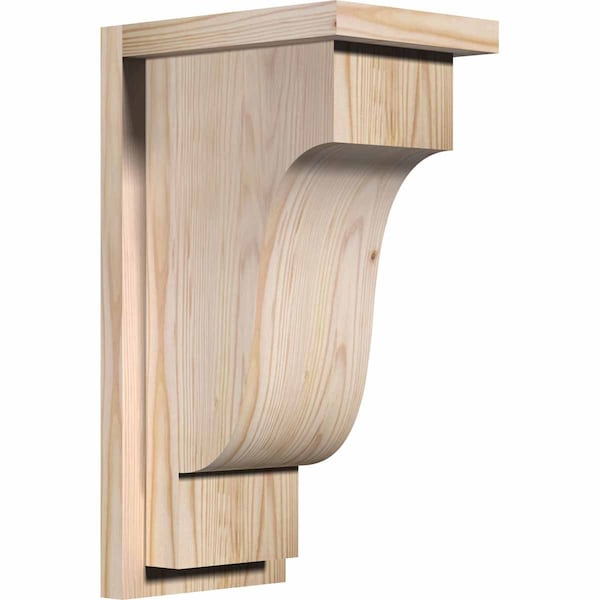 Ekena Millwork Newport Smooth Corbel w/Backplate, Douglas Fir, 7 1/2"W x 10"D x 18"H COR08X10X18NEW01SDF - main